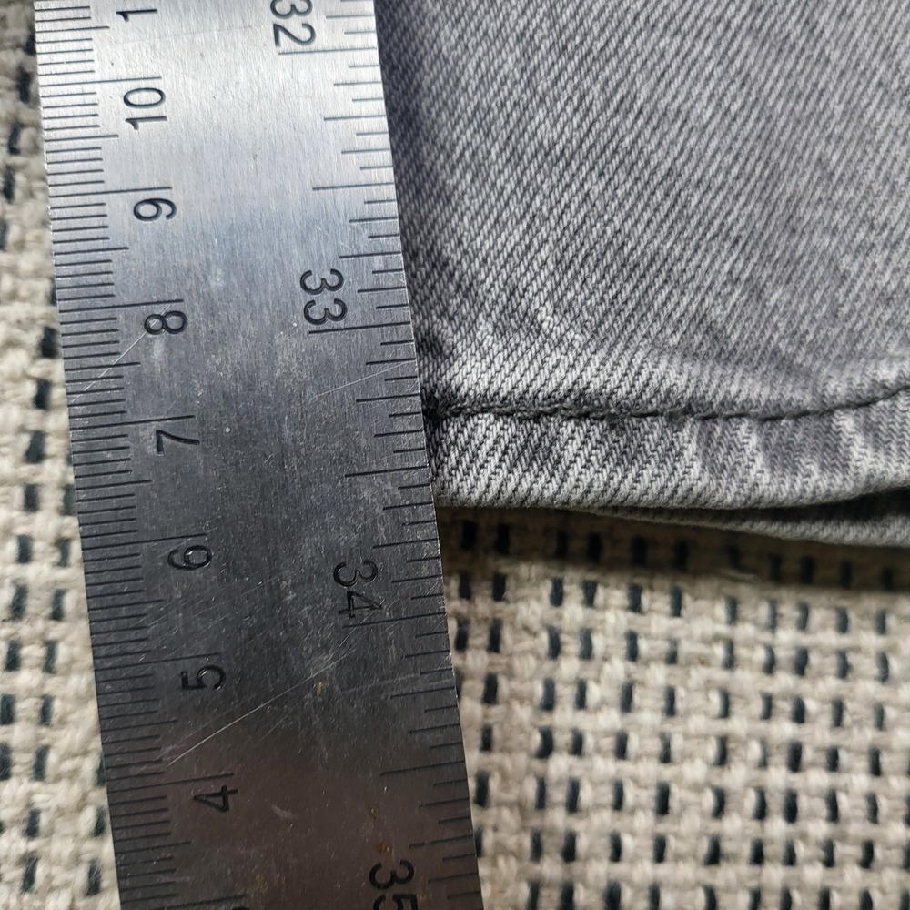 Levis 501 Jeans Mens 36x34 Gray Light Wash Button Fly Straight Denim Pants - Picture 6 of 8